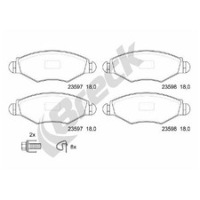 Satz Bremsbeläge Bremsklötze vorne für Peugeot 206 2A/C SW 2E/K 206+ 23897194