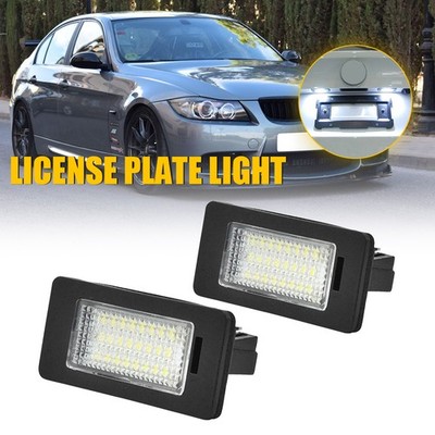 2PCS For BMW E39 E60 E70 E90 Error Free LED License Plate Tag Light Lamp White