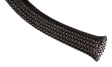1pc Sleeving, Fray Resistant, Expandable, PE (Polyester), Black, 3.175 mm,