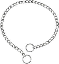 Dog Chain Collar Metal Slip Collar Choke Collar Training Control Steel XS-XLarge