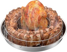 Onlyfire Rippchenhalter + Hähnchenbräter Edelstahl, für Gas- und Kohlegrills