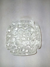 Vintage Libbey Pebble Bubble Clear Glass Notched Ashtray Dish 4"