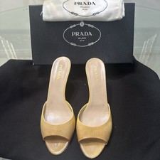 Prada Women Open Toe Butter Scotch Sandals Sz 39