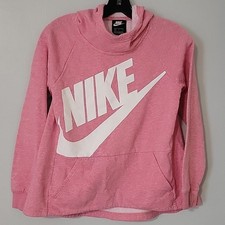NIKE PULLOVER HOODIE GIRLS Size LARGE COLOR PINK Cowl Neck
