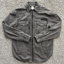 Vintage Pierre Balmain Italy Wool Full Zip Jacket Brown Plaid Men’s Size Large