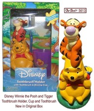 Disney Winnie the Pooh  Tigger Toothbrush Holder Set w/ Cup  Brush NEW