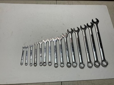 Vtg Craftsman 15-piece Metric 12 point Combo Wrench Set, VɅ, 7-19mm, 21 & 22mm