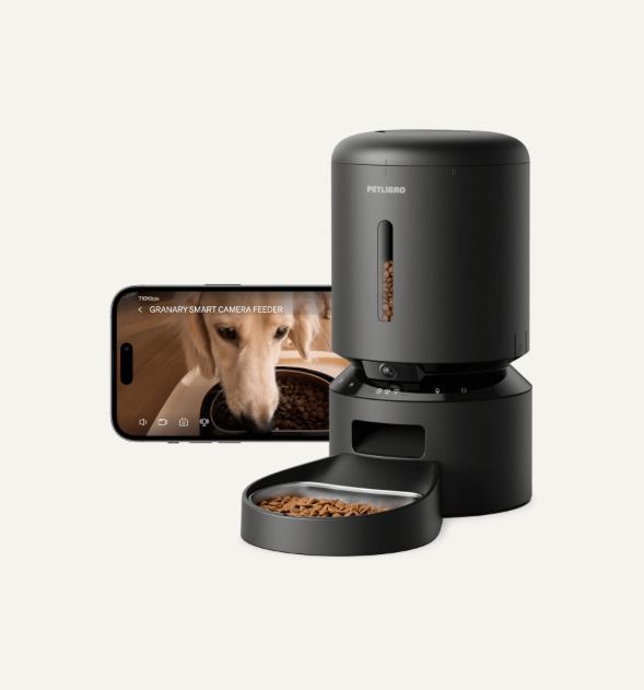 Petlibro Granary Smart Camera Pet Feeder Single Bowl Black WiFi Auto-image