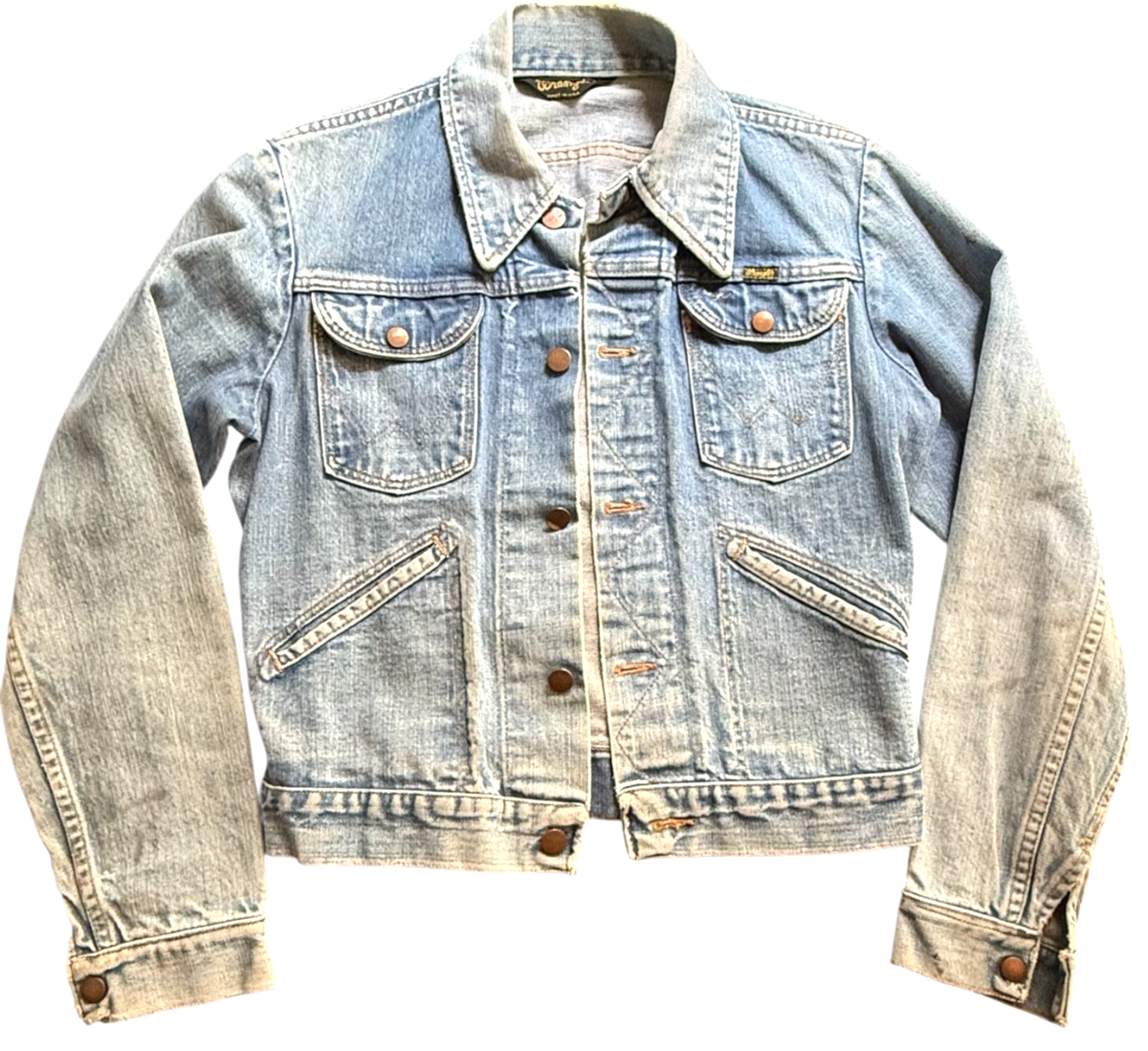 WRANGLER SELVEDGE RARE 70's VTG USA BROKEN TWILL 14Oz Denim JKT