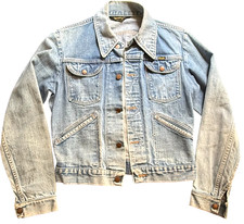 WRANGLER SELVEDGE RARE 70's VTG USA BROKEN TWILL 14Oz Denim JKT 126Mj