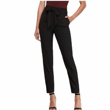 Express Anke High Rise Tie Pants-Black