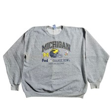 Vintage Champion Michigan Wolverines 2000 Orange Bowl FedEx Sweatshirt XL Retro