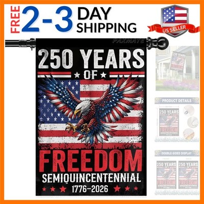 250  of Freedom  Garden Flag, Patriotic Eagle American Flag Design, Semiquinc...