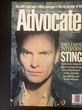 The Advocate Issue #706: April 30th 1996 ~ Sting ~ Free Boxed & Padded Shipping!