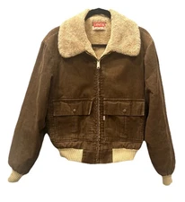 Vintage Levis Type 2 Men's Sherpa Lined Corduroy Sherpa Bomber Jacket Medium