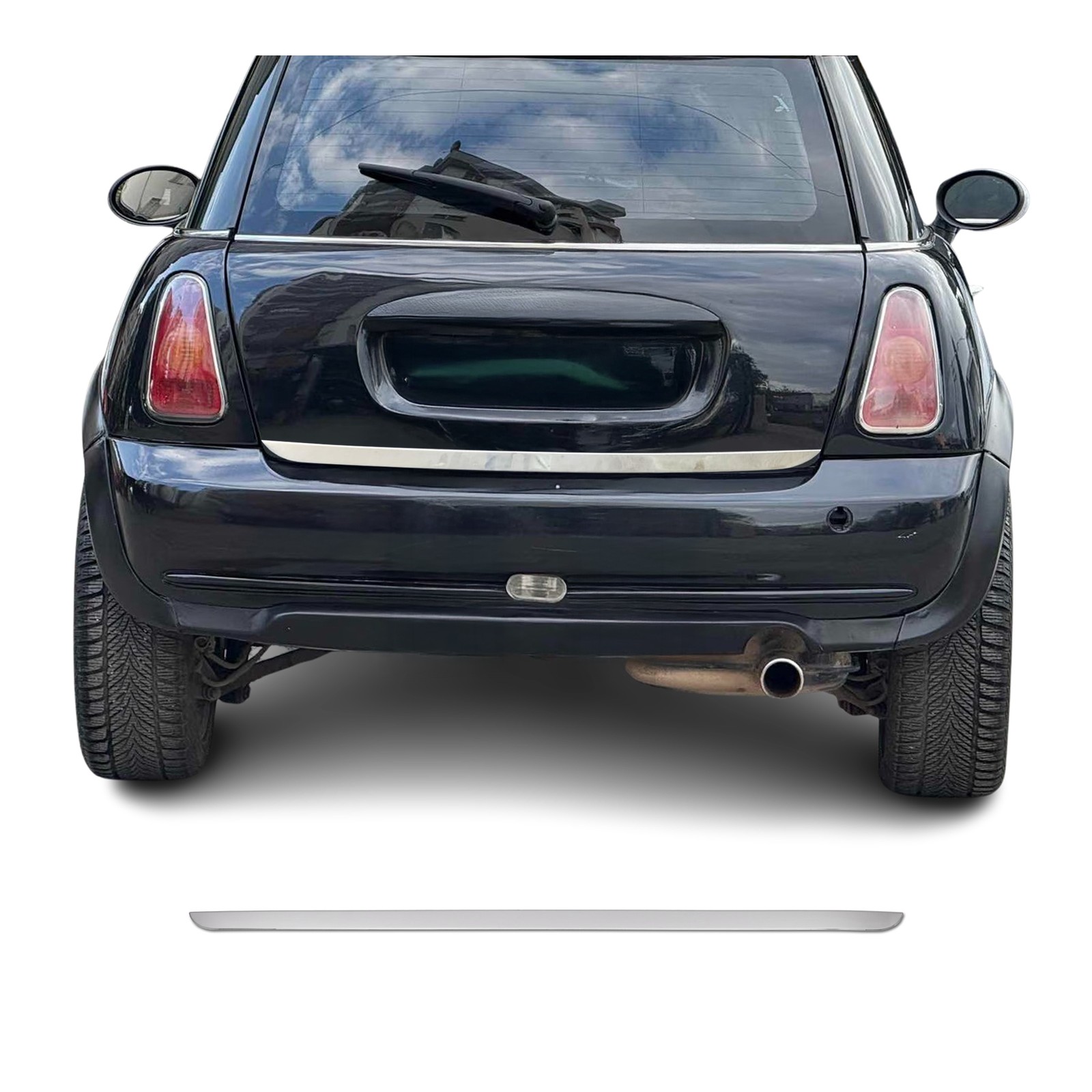 Garniture de hayon coffre pour Mini Cooper R56 R57 R58 R59 en acier inox argent