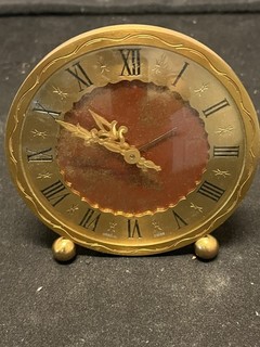 VINTAGE SWISS GUBELIN 8 DAYS 15 JEWELS DESK/TRAVEL ALARM CLOCK