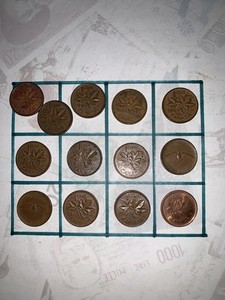 Mixed Lot of Canadian Pennies Various Years (13) Coins