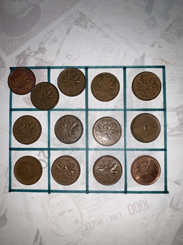 Mixed Lot of Canadian Pennies Various Years (13) Coins