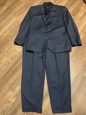 Jos A Bank Signature Gold Jacket 50R Navy Striped Suit 100 Wool Pants 45x30