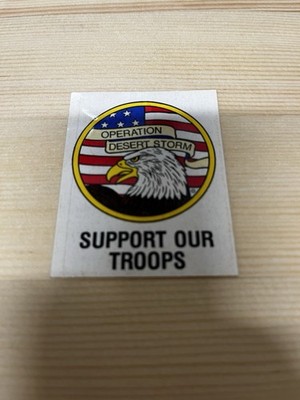 Vintage Operation Desert Storm  Support Our Troops  Eagle Flag Sticker