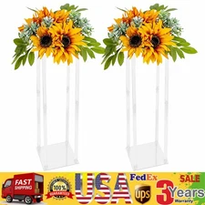 2PCS 39" Acrylic Flower Stand Column Vase Centerpieces Clear Wedding Decoration