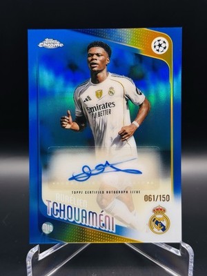 2025-26 Topps Chrome UCC - Aurelien Tchouameni /150 - Blue Refractor Auto #CA-AT