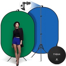 TYCKA 5x6.6ft Green Blue Screen Backdrop Stand Collapsible Chromakey Kit
