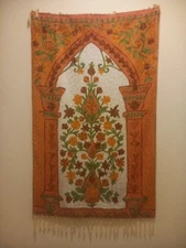 Wall Rug Carpet, Arabesque Floral Design Multicolor, Tree Of Life