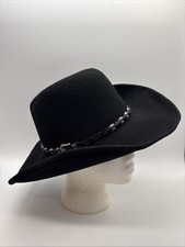 Outback Trading Company Cowboy Wool Hat Silver Ridge 6033 Black Small Wallaby