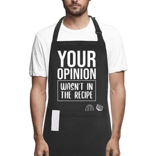 Your Opinion Wasnt in the Recipe Apron, Pockets, Mens, Womens, Chef, Gift