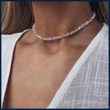 Collar gargantilla coreana con cuentas irregulares de cristal de corte múltiple con cuentas para mujer