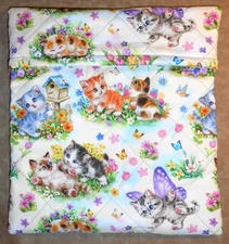 Potato Bag Kittens & Tulips Cats Animals Microwave Quilted Handmade