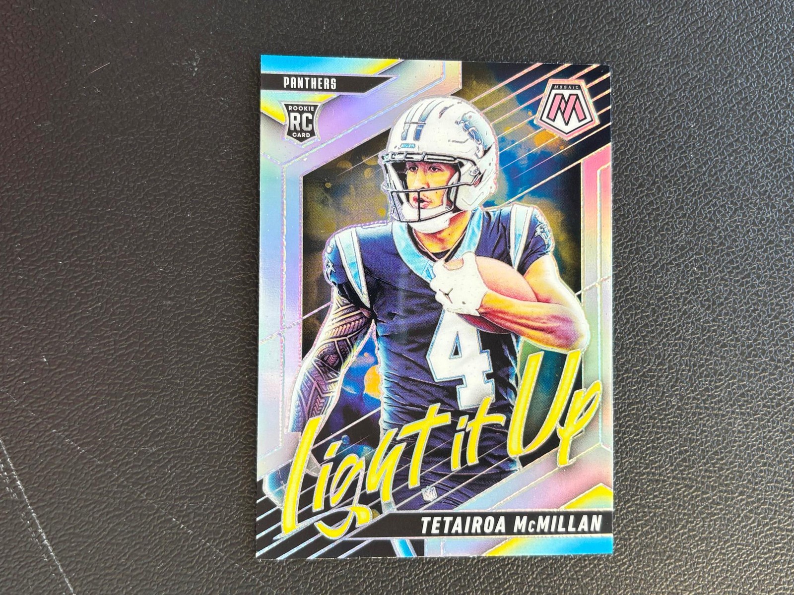 Tetairoa Mcmillan 2025 Mosaic Light It Up Silver Prizm Rookie RC Panthers E52