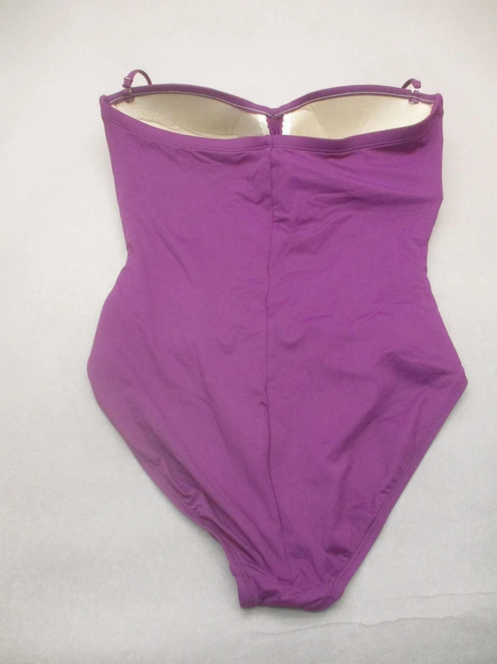 La Blanca Size 10 Womens Lined Wireless Ruched Halter One-Piece Swim Suit 10H - Image 3 of 4