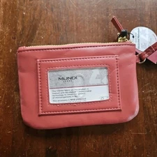  MUNDI Wristlet/ RFID Wallet Pink Rose Color Recycled  Materials New