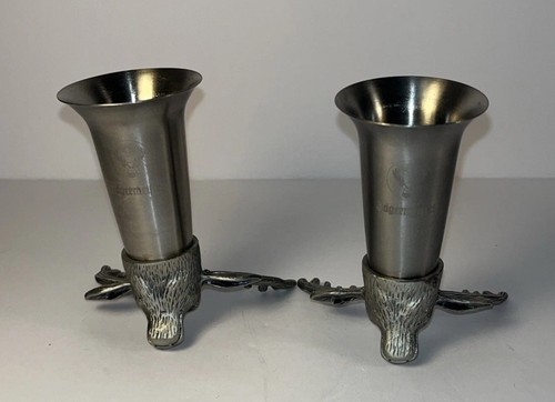 2er SET Jägermeister Schnapsglas Eimer Kopf Zinn FIGUR Edelstahl Bargeschirr - Bild 6 von 9