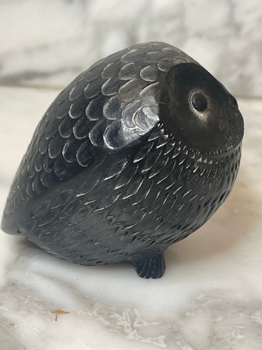 Vintage Boma Hand Carved Soapstone Owl Figurine Vancouver BC Canada 3” - Picture 2 of 8