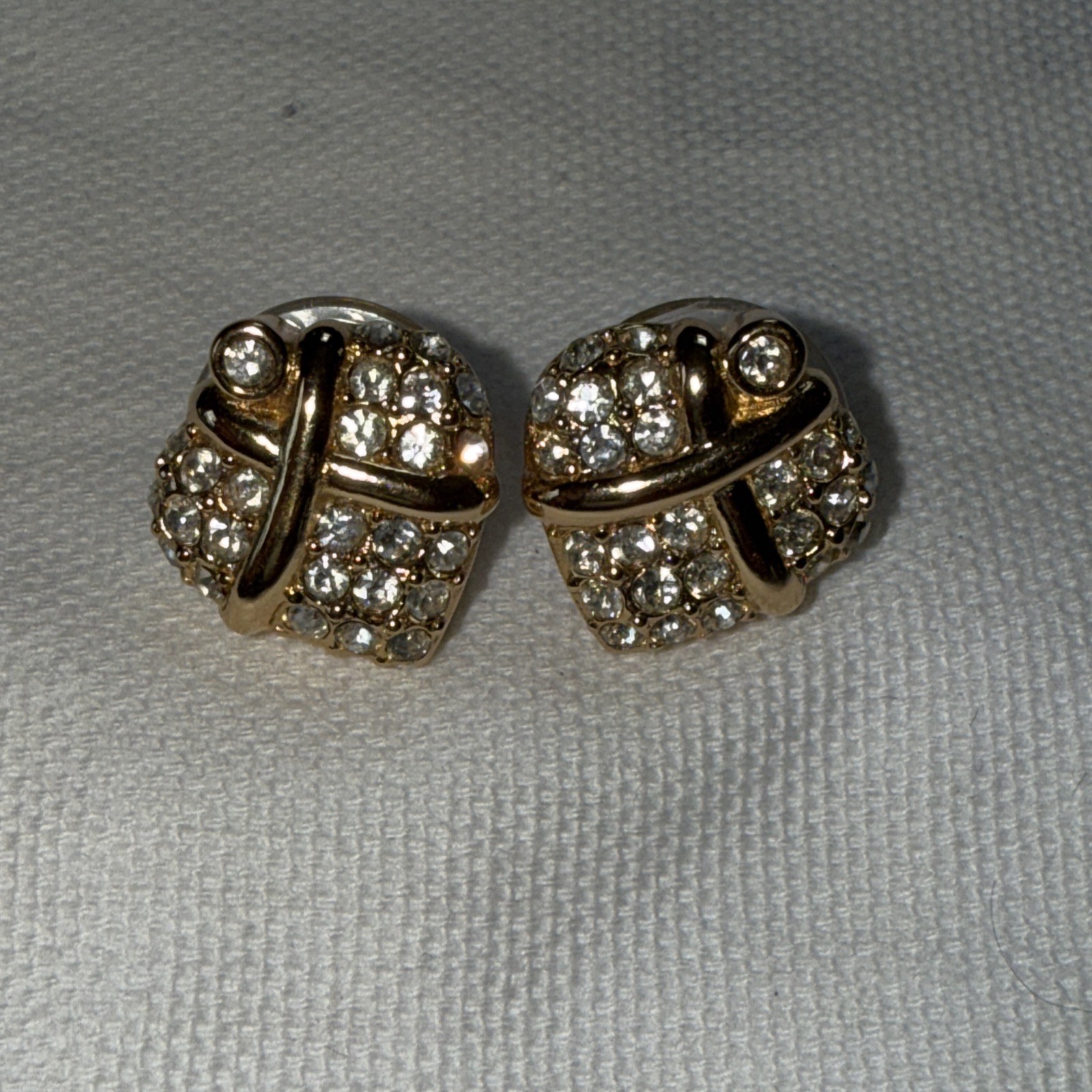 Christian Dior Triangular Stud Earrings With Pave… - image 1