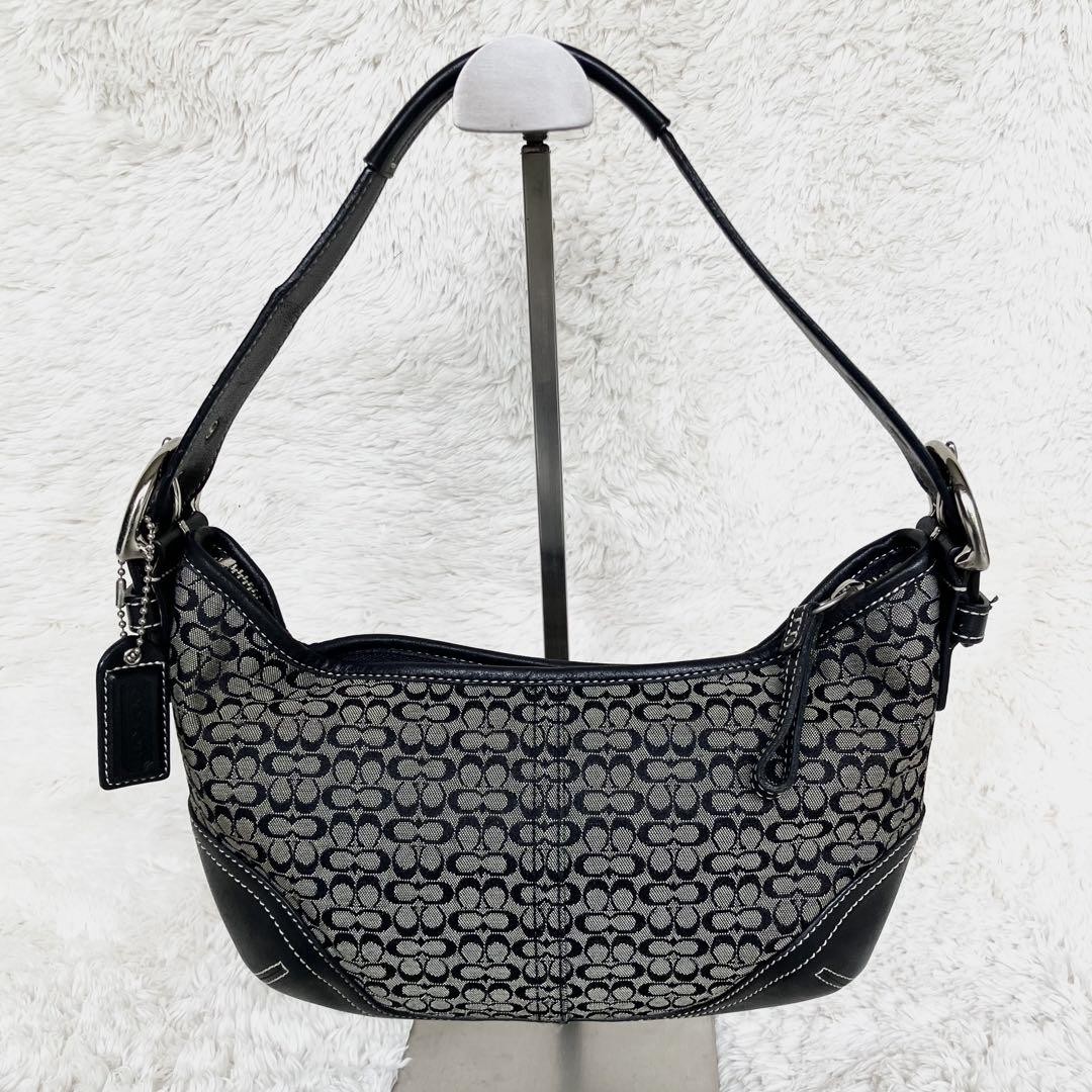 Coach Black Signature Canvas Shoulder Bag Authentic G06192708