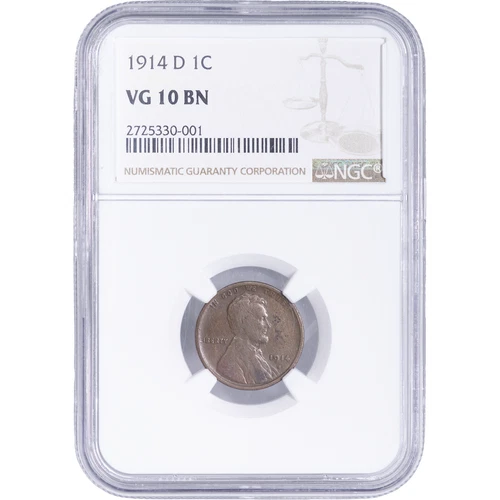 1914-D Lincoln Cent NGC VG 10 BN