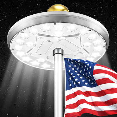 Solar Flag Pole Light, High-Lumen 25 LED Flag Pole Light Solar Powered, up to 18