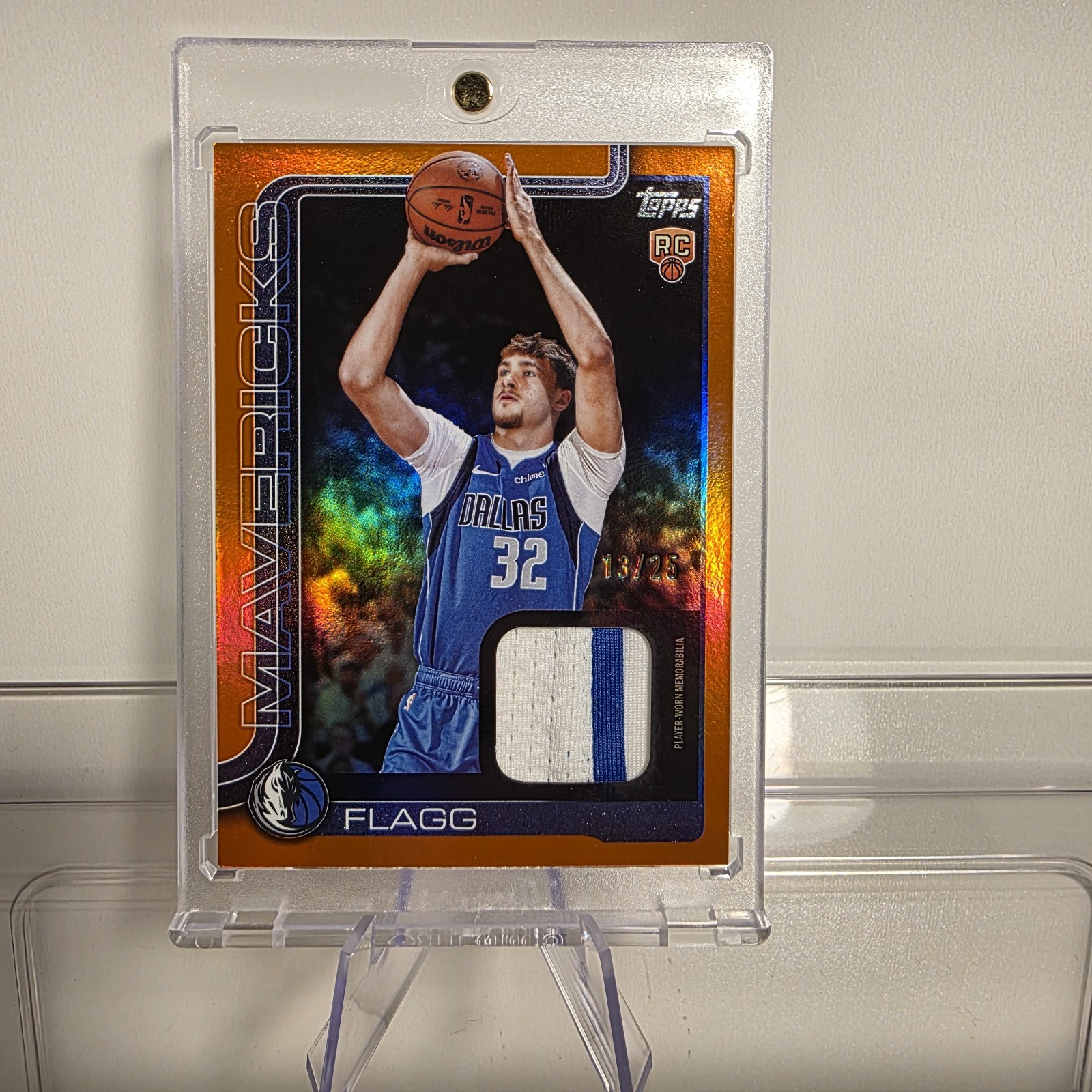 Cooper Flagg 2025 Topps #FRO-CF Flagship Real One Relics - Orange Rainbow 13/25 