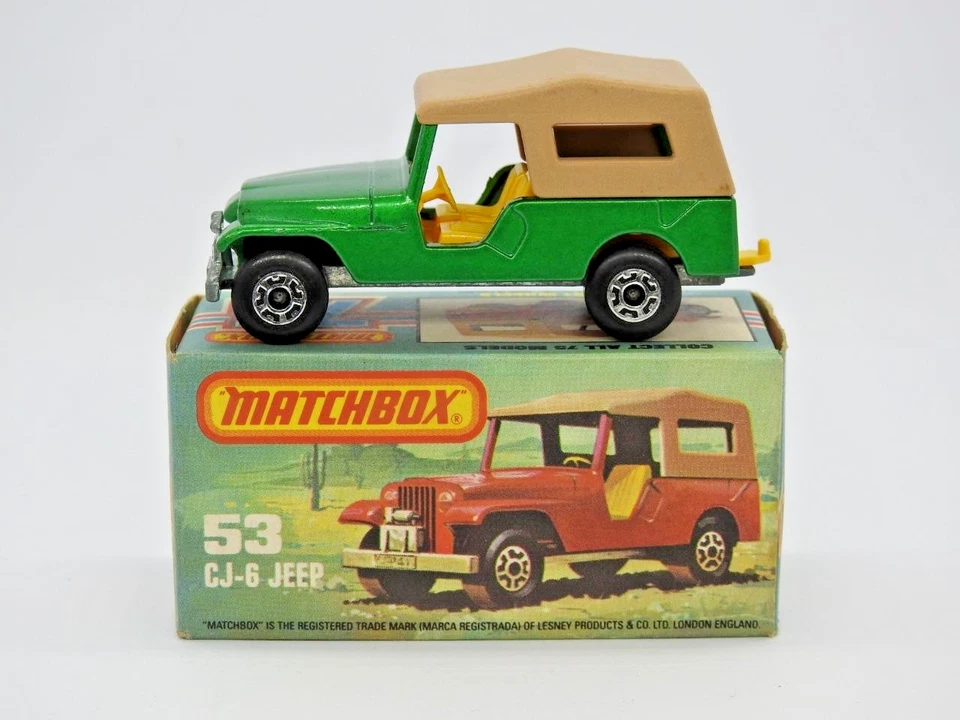 MATCHBOX SUPERFAST GREEN CJ-6 JEEP No.53 MINT & UNUSED IN ORIGINAL K BOX 1981-82 - Image 3 of 4