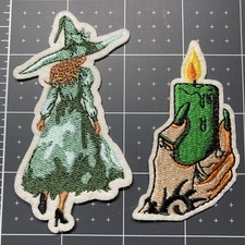 2 pcs Witchy Occult Patches Iron On Sew On Free Shipping 