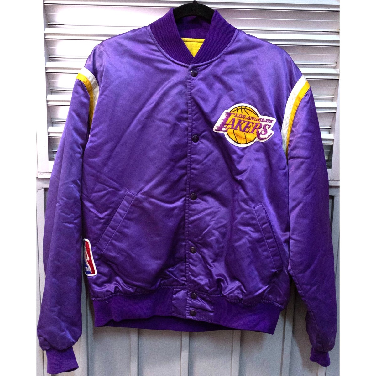 LOS ANGELES LAKERS スタジャン 紫 Varsity Satin Purple Los Angeles Lakers Basketball Jacket