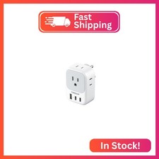 TESSAN US to India Plug Adapter, Type D Travel Adapter with 4 Outlets 3 USB 2 U