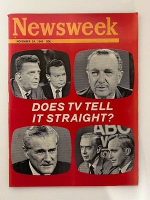 Newsweek November 24 1969 TV Tell It Straight Magazine Vintage 1960s Pall Mall