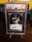 2024 Sebastian Walcott 1st Bowman Chrome Auto Purple /250 PSA 10 Gem Rangers