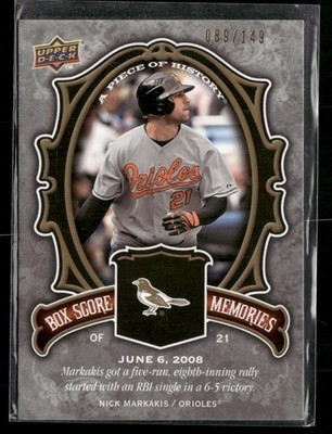 2009 Upper Deck A Piece of History #BSM-NM Nick Markakis Box Score#/149